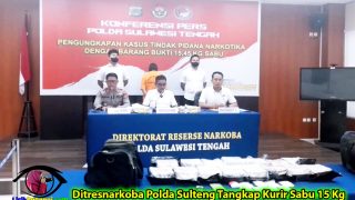 Ditresnarkoba Polda Sulteng Tangkap Kurir Sabu 15 Kg