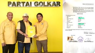 Diteken Ketua Umum Partai Golkar Terpilih Bahlil Lahadalia, Paslon Amirudin Tamoreka-Furqanuddin Masulili (ATFM) Terima SK-B1-KWK.