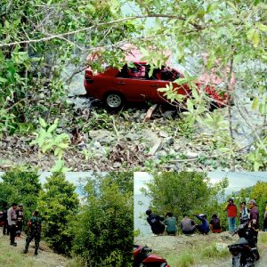 Toyota Vios Terjun ke Jurang di Jalan Trans Sulawesi