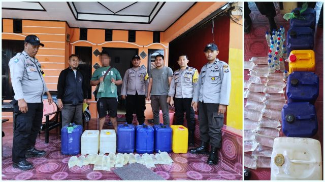 Polsek Luwuk Sita Puluhan Liter Cap Tikus di Luwuk Selatan